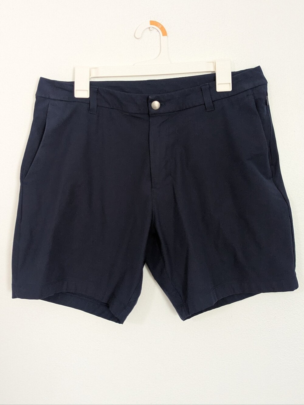 Lululemon Commission Classic Fit Shorts 7" Inseam Warpstreme Khaki Blue 34